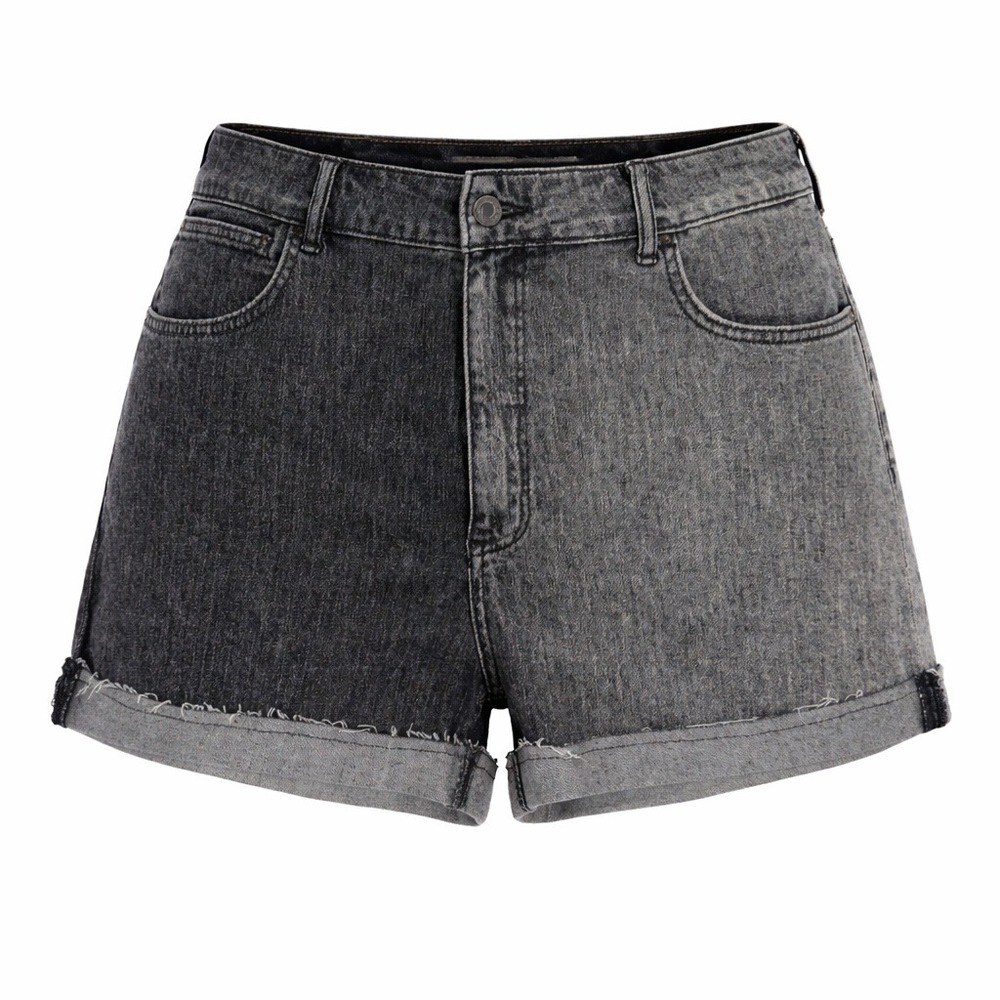 Pilcro Anthropologie Signature High Rise Two Tone Denim Shorts Carbon Grey 34
